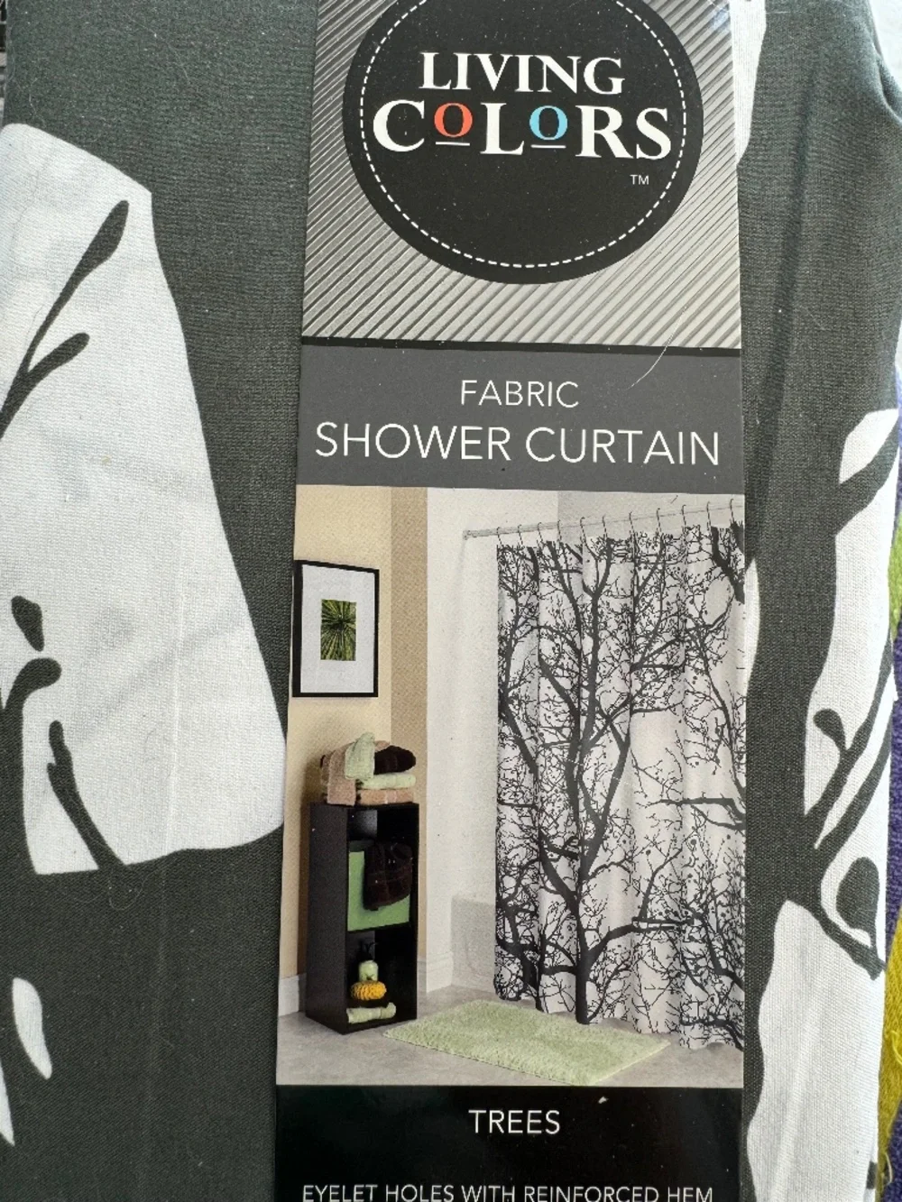 Living Colors TREES Fabric Shower Cuartain 72